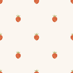 Cute strawberries seamless pattern with transparent background perfect for kids’ fabric designs. Ideal for textiles, nursery decor and children’s clothing.