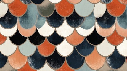 Abstract Scaled Pattern in Earthy Tones