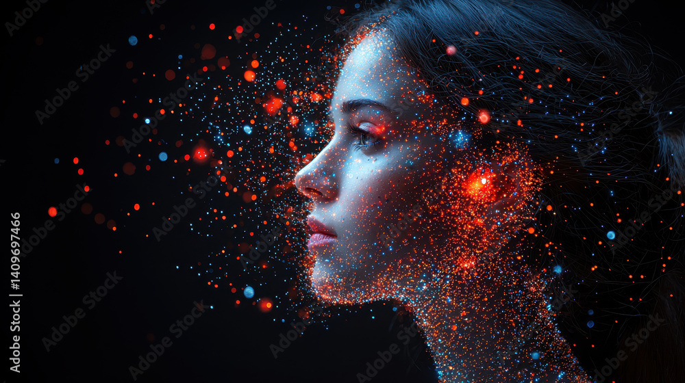 Poster exploring the dark impact of interconnected ai on human autonomy in futuristic settings