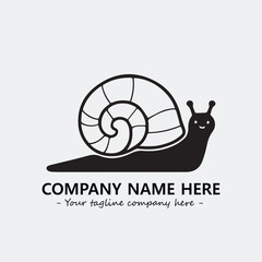 Snail illustration black and white for logo company vector image
