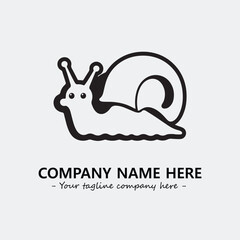 Snail illustration black and white for logo company vector image
