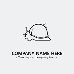 Snail illustration black and white for logo company vector image
