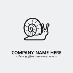 Snail illustration black and white for logo company vector image
