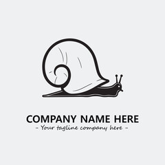 Snail illustration black and white for logo company vector image
