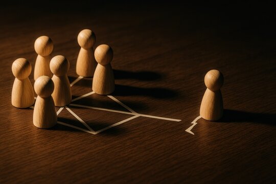 Social Isolation Concept With One Disconnected Figure