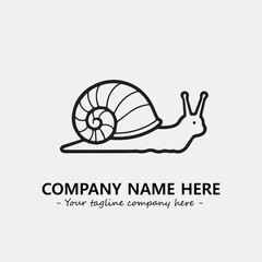 Snail illustration black and white for logo company vector image
