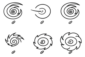 hurricane formation line art showing powerful wind patterns