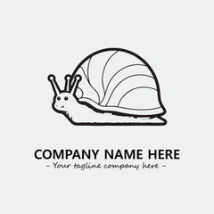 Snail illustration black and white for logo company vector image
