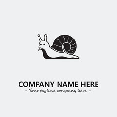 Snail illustration black and white for logo company vector image
