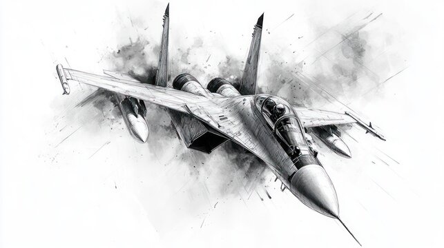 Sukhoi Su-30 Fighter Jet: A Monochromatic Masterpiece