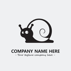 Snail illustration black and white for logo company vector image
