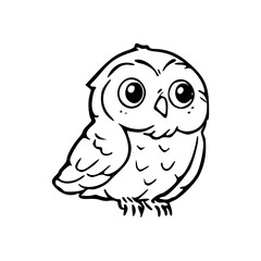 cute owl outline vector 