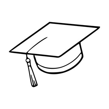 graduation cap outline vector