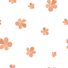 Cute watercolor flowers seamless pattern with transparent background perfect for kids’ fabric designs. Ideal for textiles, nursery decor and children’s clothing.