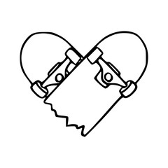 broken skateboard heart graphic © Zen20