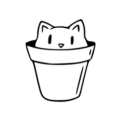 hidden cat in flower graphic