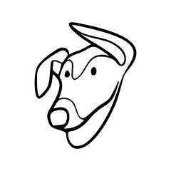simple dog head outline vector