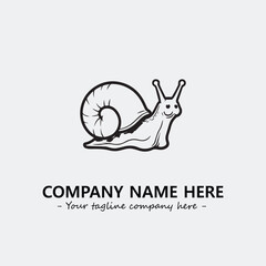 Snail illustration black and white for logo company vector image
