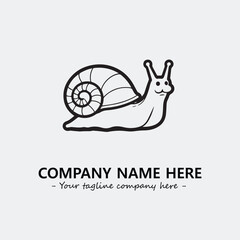 Snail illustration black and white for logo company vector image
