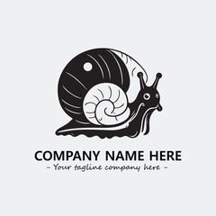 Snail illustration black and white for logo company vector image
