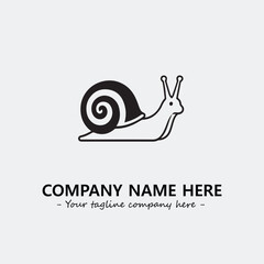 Snail illustration black and white for logo company vector image

