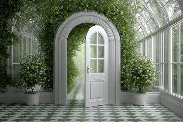 Magical door opening into a fantastical realm of endless opportunities