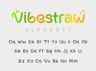 Decorative alphabet, hand drawn style letters