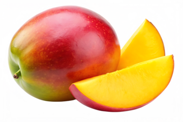 Mango with slice isolated on white background PNG