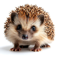 Obraz premium Cute European Hedgehog Looking At The Camera Isolated On White Background