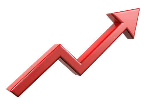 PNG Red arrow growth chart success.