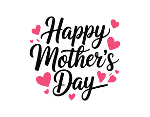 Happy Mother's Day typography design Ideal for greeting cards, social media posts, and celebratory decor for this loving occasion. Vector illustration