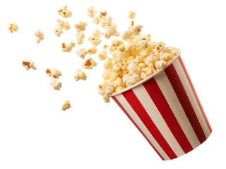 Fotobehang A stylish popcorn maker with a retro design and clear viewing window, positioned prominently on a transparent background to showcase its fun and functional features. © NUSRAT