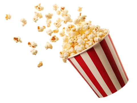 A stylish popcorn maker with a retro design and clear viewing window, positioned prominently on a transparent background to showcase its fun and functional features.