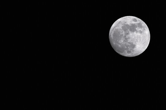 Full moon alone in the sky