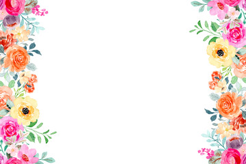 Watercolor flowers background vector for design.