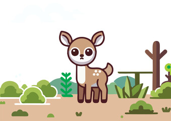 Cute Fawn in the Forest.eps