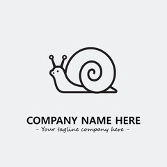 Snail illustration black and white for logo company vector image
