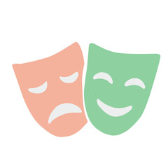Theater drama comedy mask vector icon, actor acting logo