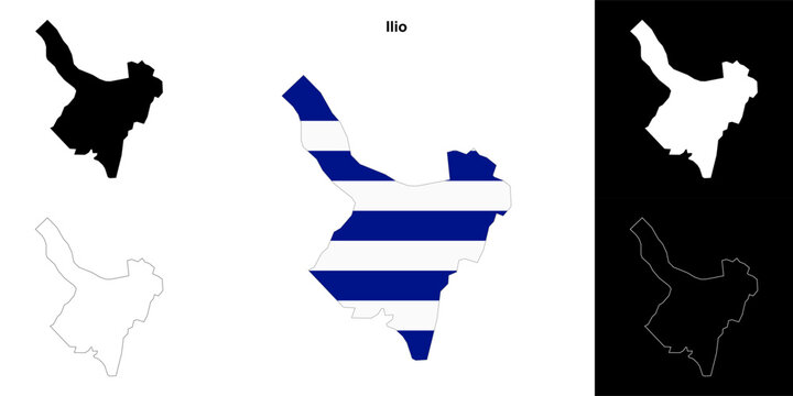 Ilio blank outline map set