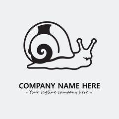 Snail illustration black and white for logo company vector image
