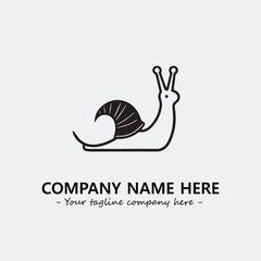 Snail illustration black and white for logo company vector image
