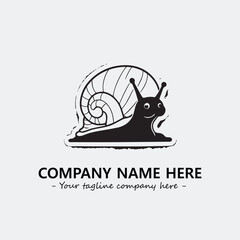 Snail illustration black and white for logo company vector image
