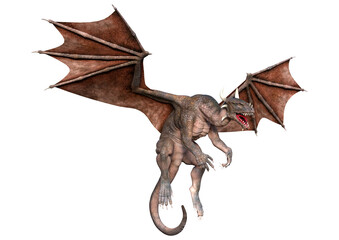Fototapeta premium 3D Rendering Fairy Tale Dragon on White