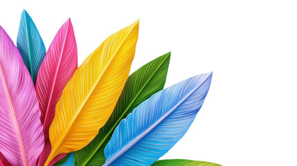 Obraz premium A visually striking abstract composition featuring a captivating array of colorful ethereal feathers in a harmonious and imaginative arrangement
