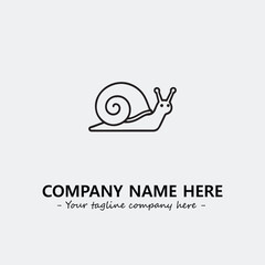 Snail illustration black and white for logo company vector image
