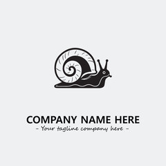 Snail illustration black and white for logo company vector image
