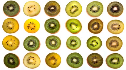 Fototapeta premium Sliced Kiwi Fruit Variety.