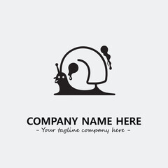 Snail illustration black and white for logo company vector image
