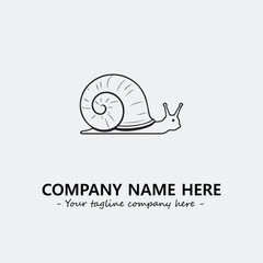 Snail illustration black and white for logo company vector image
