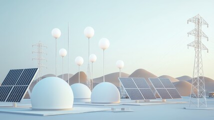 Exploring futuristic mars colony technology solar power and communication systems in a martian landscape